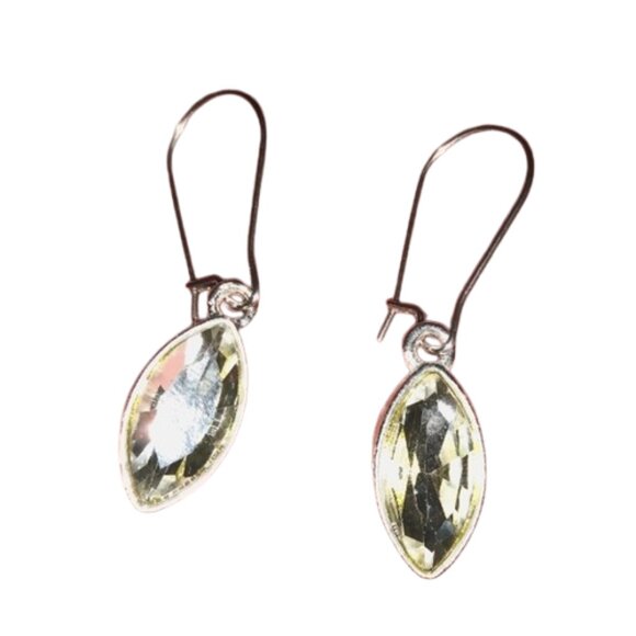 Handmade Marquis Sparkle Earrings Clear Stones Rhinestone Dangle Drop New - Picture 1 of 8